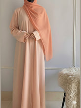 Plain Regular Zoom Front Open Abaya – Peach